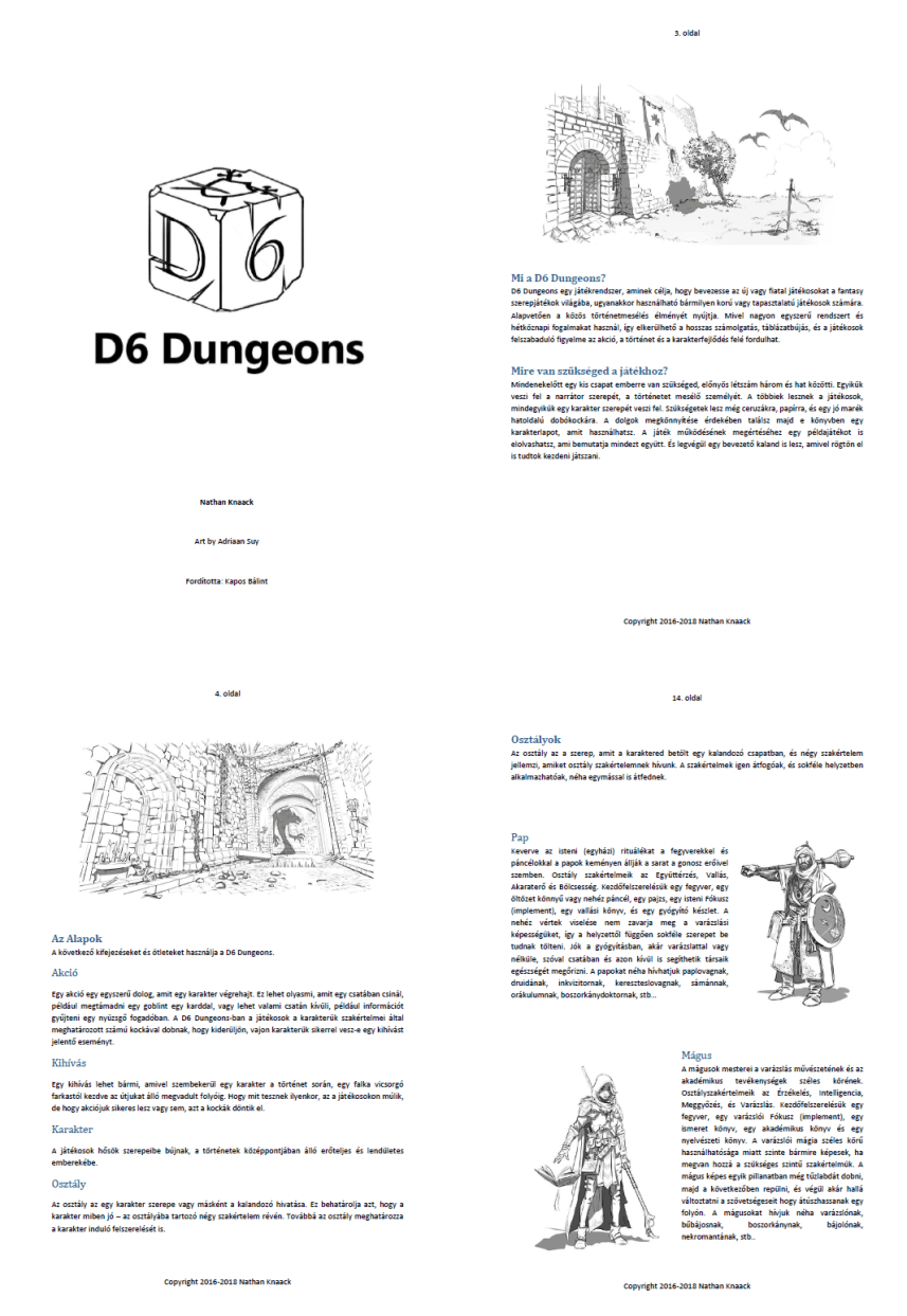 D6 Dungeons magyar szabálykönyv letöltése